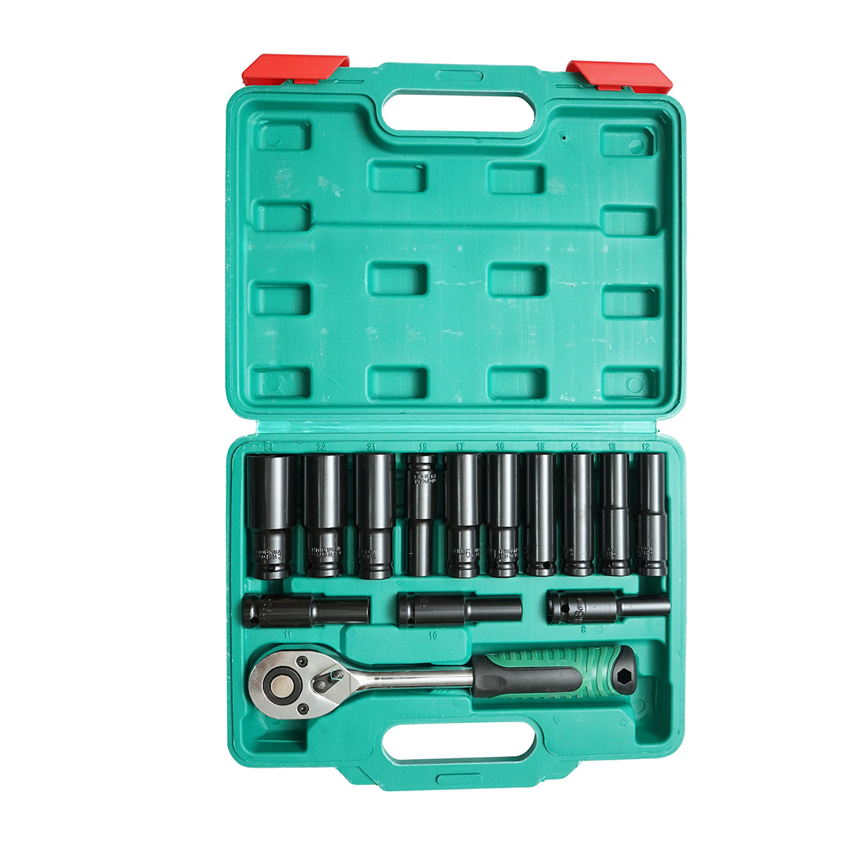 Set di chiavi a bussola a percussione lunghe da 14 pezzi con cricchetto Breckner Germany - immagine 3