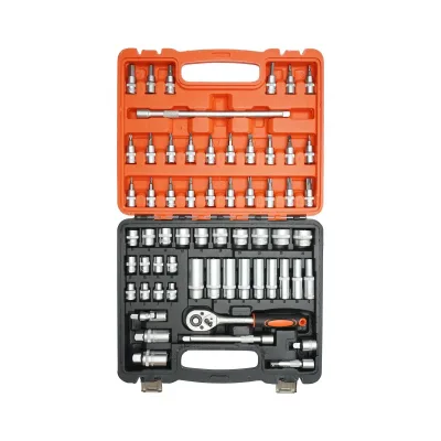 Set di Chiavi a Bussola con Cricchetto 61 Pezzi, Custodia Portatile, Set Chiavi con Cricchetto Bussola Cacciavite 61 pezzi Breckner Germany - immagine 3