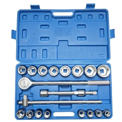 Set di chiavi a bussola con cricchetto da 3/4 pollici, bussole 19-50mm., Set chiave 21 pezzi cricchetto bussola prolunghe BRECKNER GERMANY - immagine 3