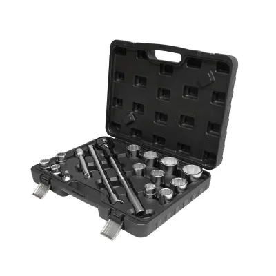 Set di chiavi a bussola da 16 pezzi con cricchetto da 3/4 pollici, bussole 19-50mm., Set chiave cricchetto bussola prolunghe