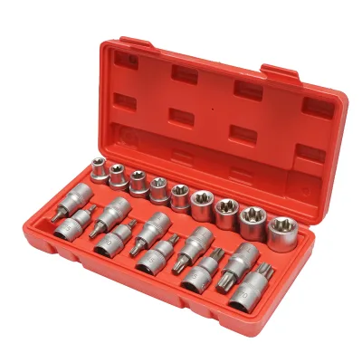 Set di chiavi a bussola E-Torx E10-E24, punte Torx T20-T70, 1/2 pollice quadrato 19 pezzi - immagine 2