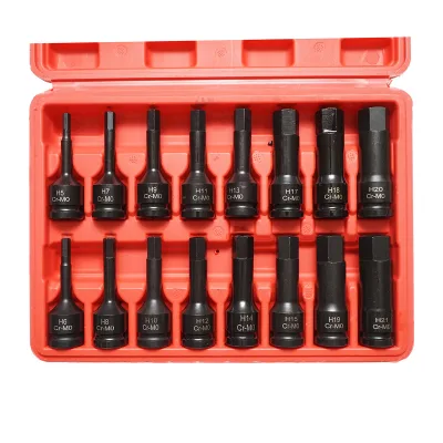 Set di chiavi a bussola esagonali lunghe H5-H21, quadrate da 1/2 pollice Cr-Mo 16 pezzi - immagine 3
