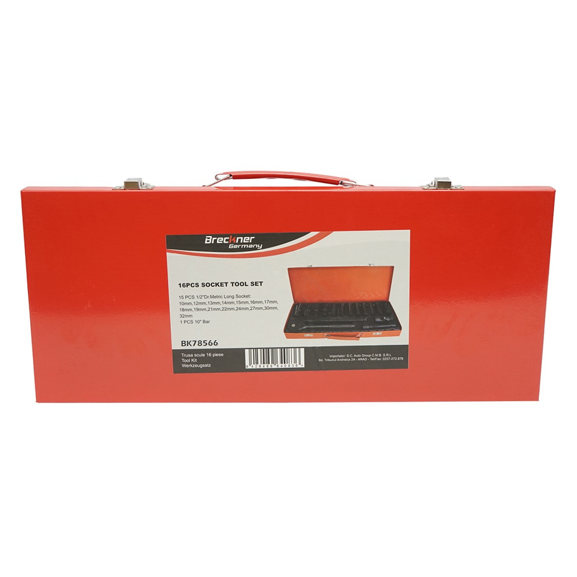 Set di chiavi a bussola lunghe 8-24 mm, 1/2 cacciavite a cricchetto 16 pezzi Breckner Germany - immagine 2