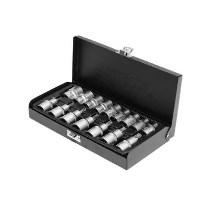 Set di chiavi a bussola Torx E10-E24/T30-T70, 16 pezzi, con profilo torx interno ed esterno per cricchetto da 1/2 - immagine 3