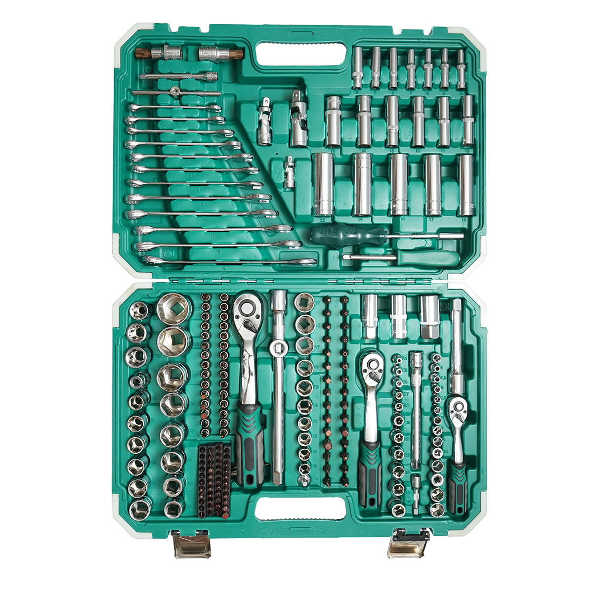 Set di chiavi a bussola, esagonale, presa profonda 4-32 mm, chiavi fisse 8-19 mm, inserti, torx, esagonali, scanalati 218 pezzi Breckner Germany - immagine 3