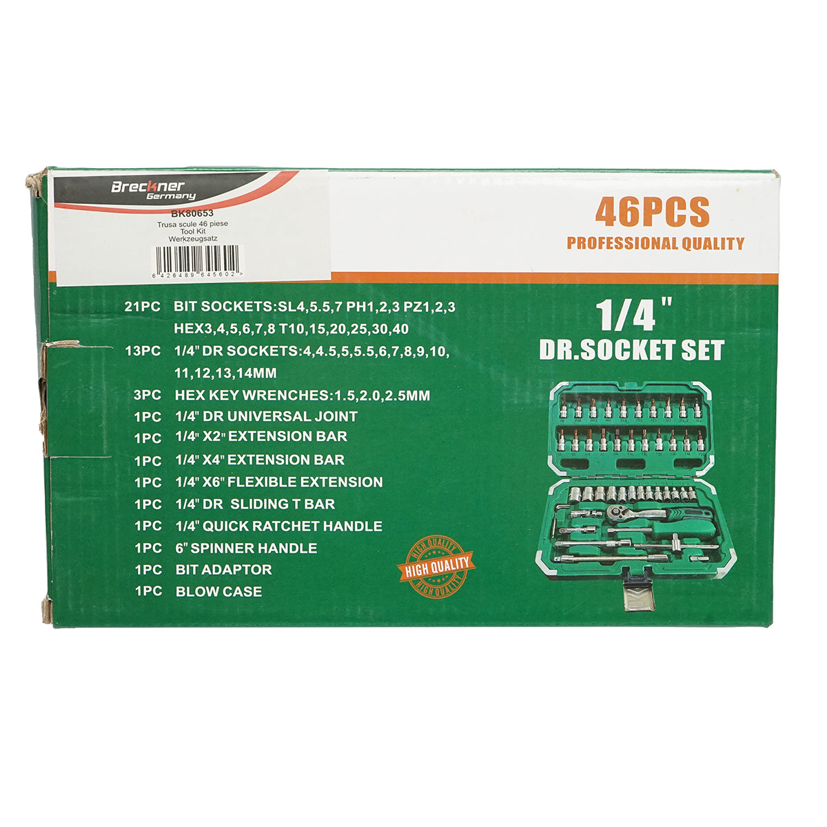 Set di chiavi a bussola, torx, esagonali con cricchetto 46 pezzi Breckner Germany - immagine 2
