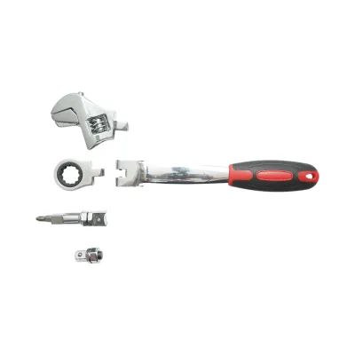 Set di chiavi a cricchetto ad anello 8-19 mm, chiave regolabile, esagonale, dritta, punte a croce 26 pezzi - immagine 5