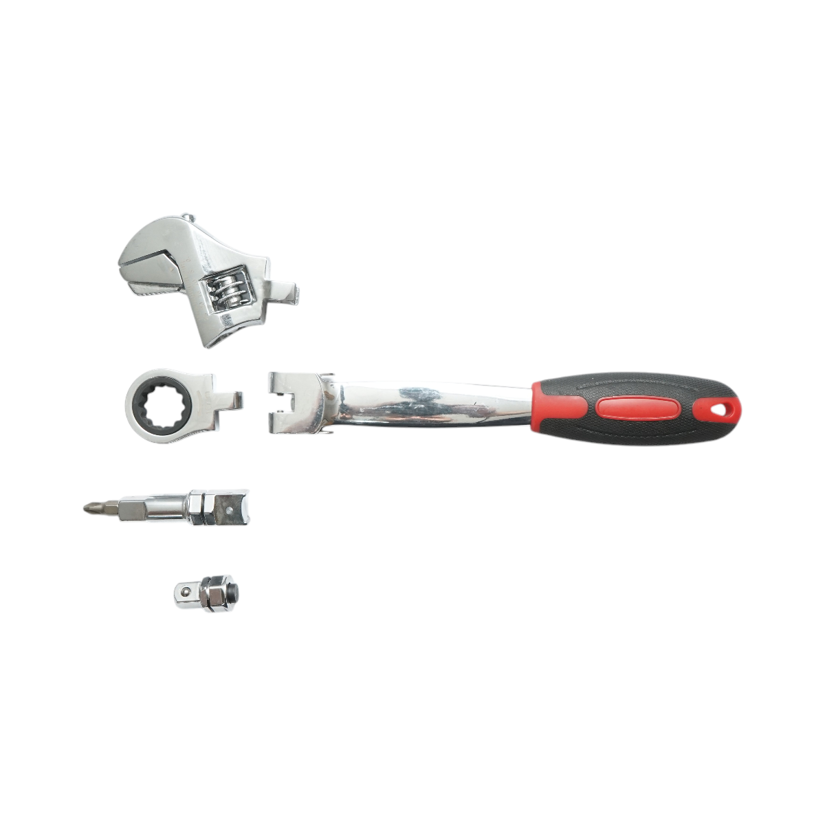 Set di chiavi a cricchetto ad anello 8-19 mm, chiave regolabile, esagonale, dritta, punte a croce 26 pezzi - immagine 5
