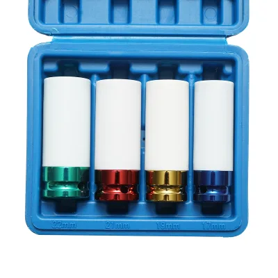 Set di chiavi a percussione per bulloni ruota con protezione del cerchione 17 mm, 19 mm, 21 mm, 22 mm, quadrate da 1/2 pollice Breckner Germany - immagine 3