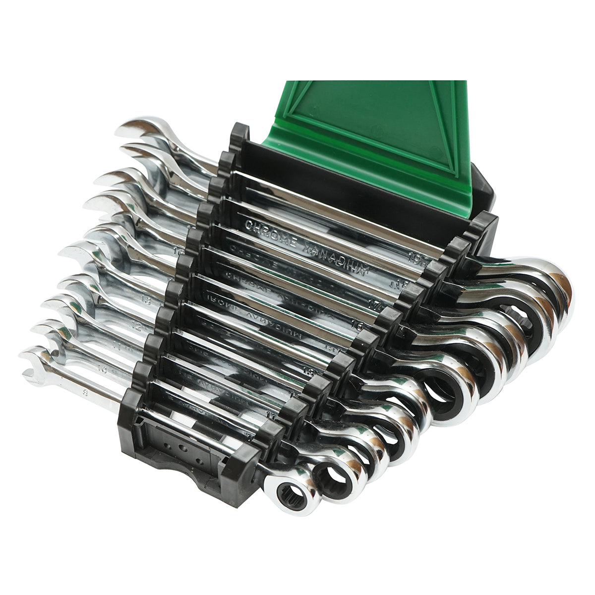 Set di chiavi combinate fisse e inelari con cricchetto 8-19mm, 10 pezzi, Breckner Germany - immagine 3