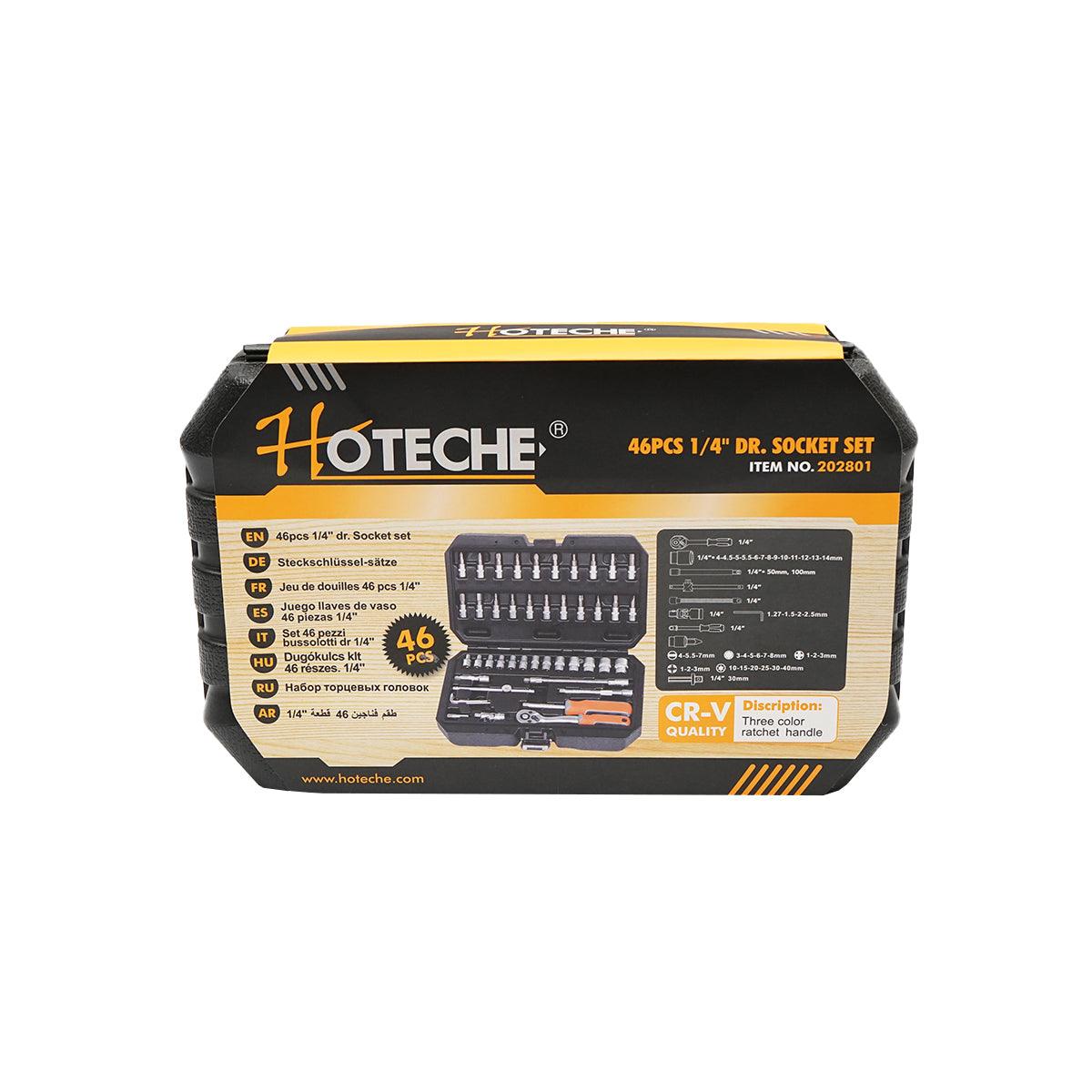 Set di chiavi e punte 46 pezzi Set di chiavi a bussola cricchetto 1/4" Hoteche - immagine 6