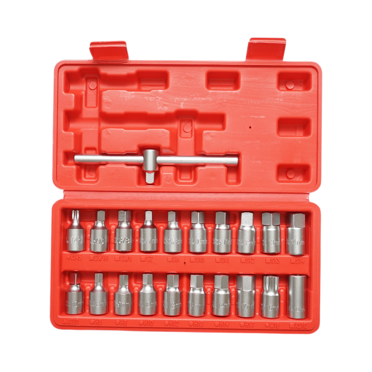 Set di chiavi per tappi coppa olio con profilo quadrato, esagonale, torx 21 pezzi Breckner Germany - immagine 2