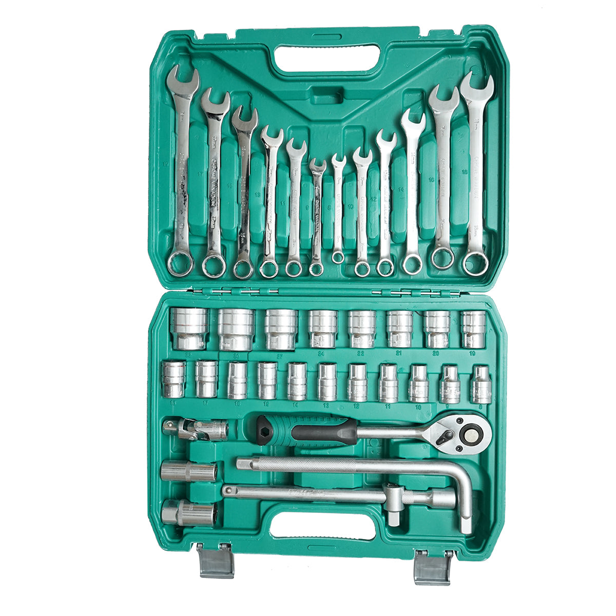 Set di chiavi tubolari 8-32mm e chiavi fisse combinate 8-19mm, con cricchetto, 38 pezzi, Breckner Germany - immagine 3