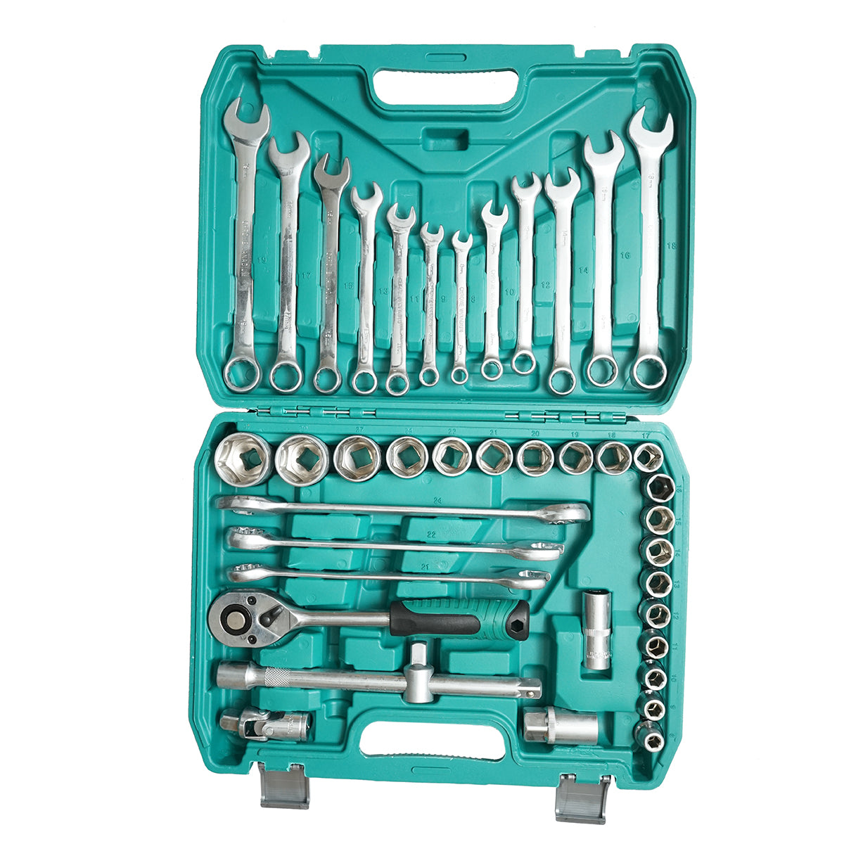 Set di chiavi tubolari 8-32mm e chiavi fisse combinate 8-24mm, con cricchetto e 41 pezzi, Breckner Germany - immagine 3
