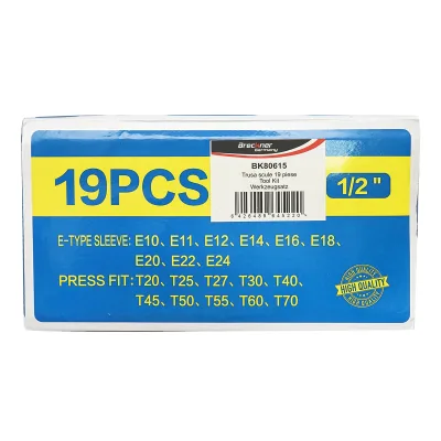 Set di chiavi tubolari E-Torx, profilo bit TX, 19 pezzi, Breckner Germany - immagine 2