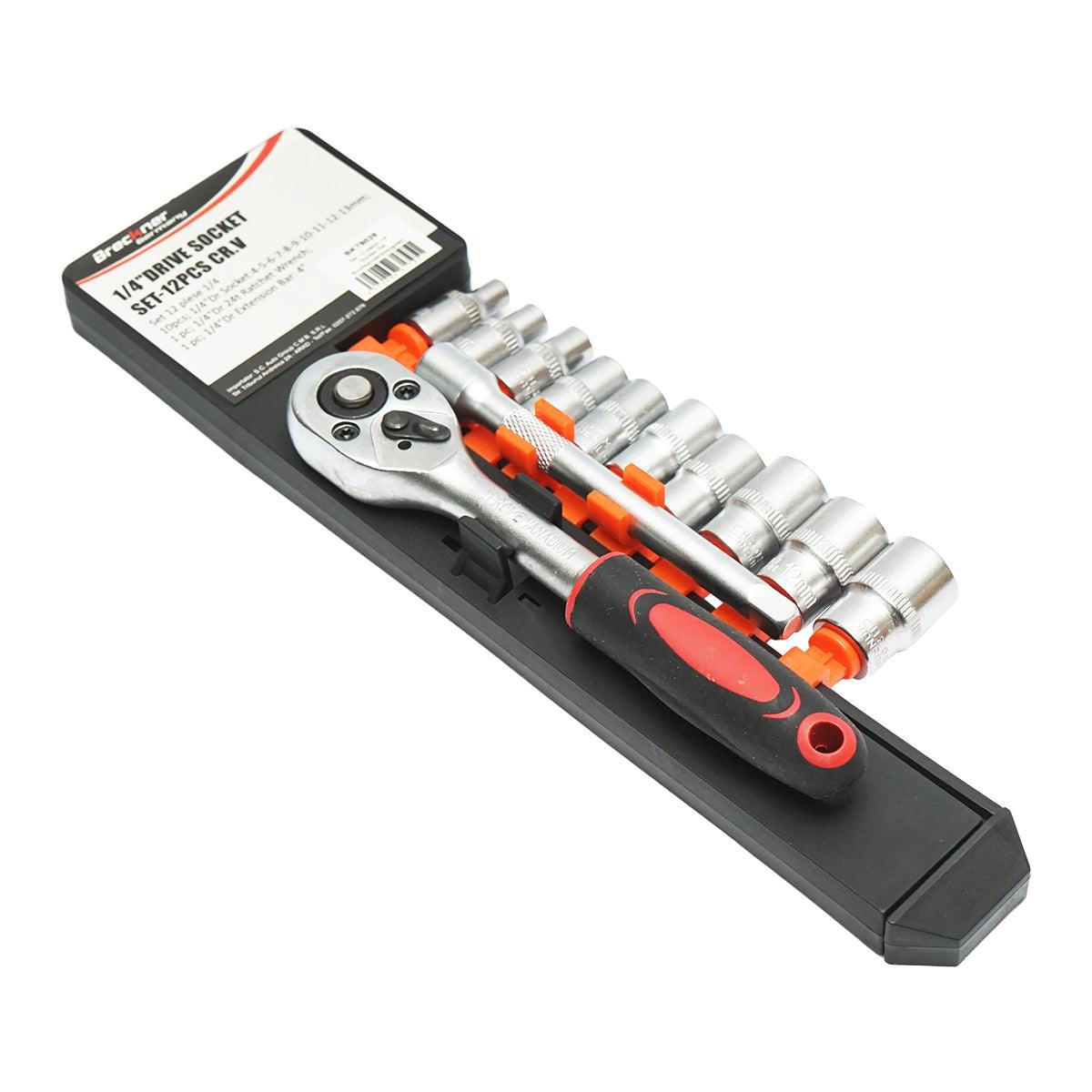 Set di Chiavie a Cricchetto1/4" Chiavi a Bussola Set di chiavi a bussola Cr-V Breckner Germany - immagine 3