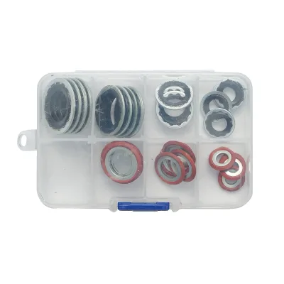 Set di guarnizioni in metallo e gomma (rondelle combinate) 24 pezzi - immagine 3