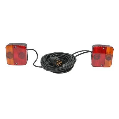 Set di lampade magnetiche per rimorchi da 12 V, spina a 7 poli, cavo da 2,5 m tra le luci posteriori, cavo spina da 7,5 m Breckner Germany