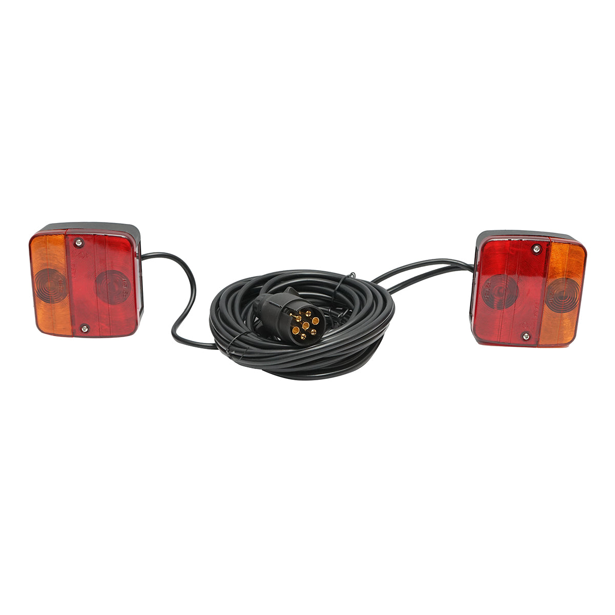 Set di lampade magnetiche per rimorchi da 12 V, spina a 7 poli, cavo da 2,5 m tra le luci posteriori, cavo spina da 7,5 m Breckner Germany