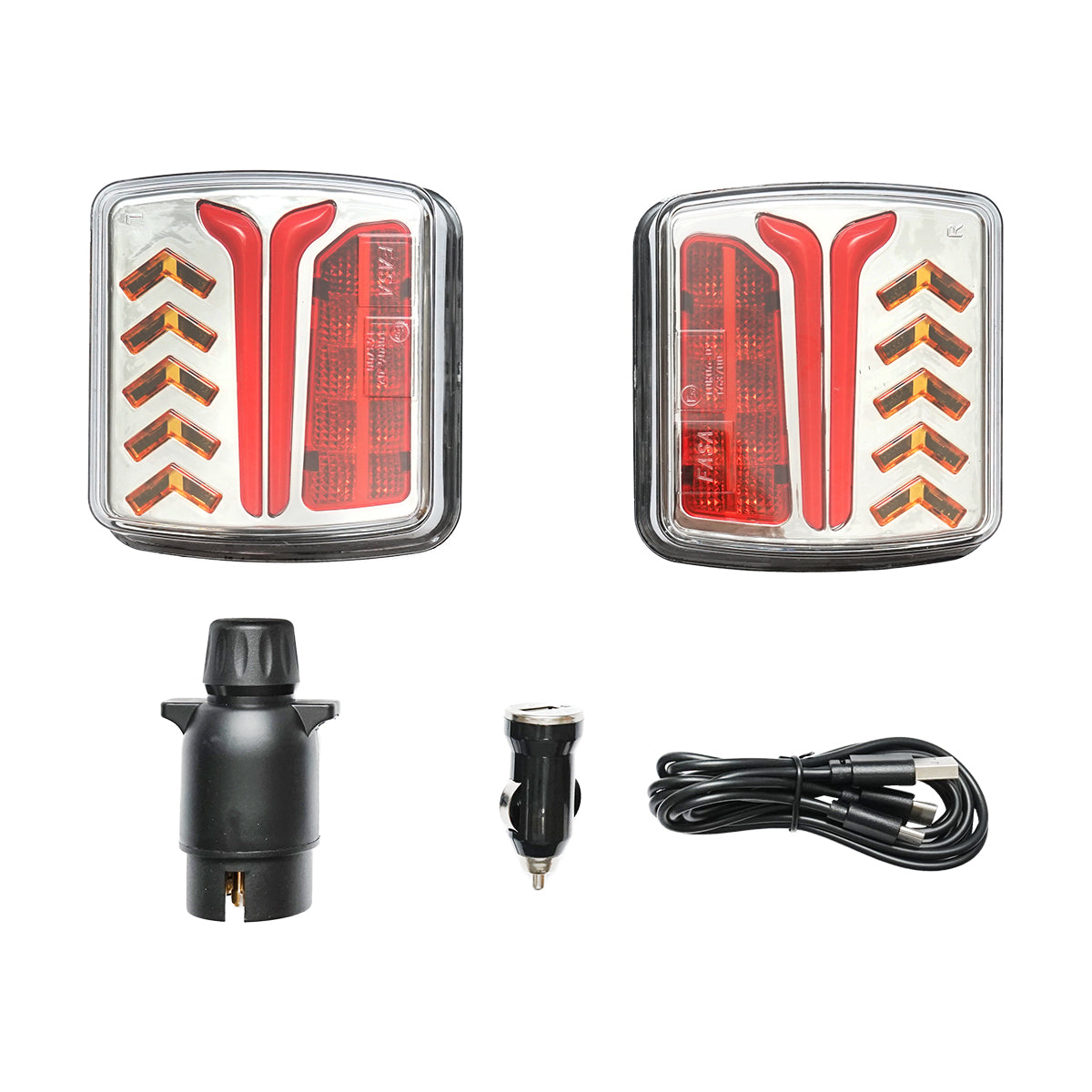 Set di lampade posteriori LED per rimorchio, 12-24V, con magnete e controllo wireless, batteria 3.7V/2000mAh, IP65, Breckner Germany. - immagine 2