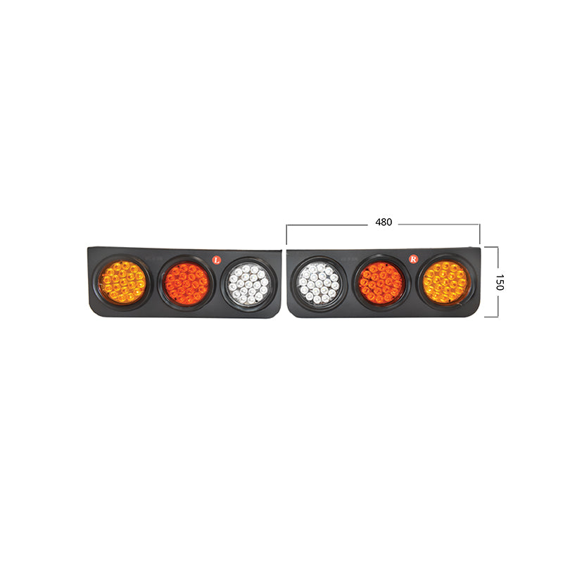 Set di lampade posteriori per camion con LED, 480x150 mm, 12/24V, Breckner Germany - immagine 4