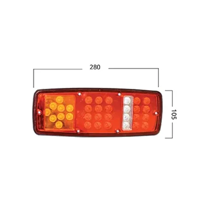 Set di lampade posteriori per camion, LED, 280x105 mm, 24V, Breckner Germany. - immagine 5