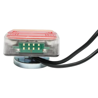 Set di luci LED magnetiche per rimorchio, spina a 7 poli, cavo da 2,5 m tra le luci posteriori, cavo spina da 7,5 m 12 V Breckner Germany - immagine 4