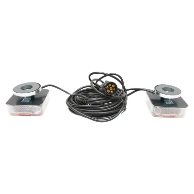 Set di luci LED magnetiche per rimorchio, spina a 7 poli, cavo da 2,5 m tra le luci posteriori, cavo spina da 7,5 m 12 V Breckner Germany - immagine 2
