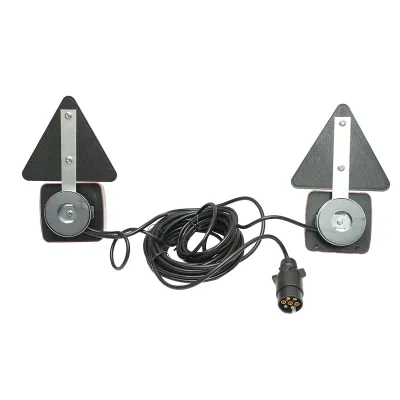 Set di luci magnetiche a LED per rimorchi con triangoli riflettenti, spina a 7 pin, cavo da 2,5 m, cavo spina = 7,5 m - immagine 2