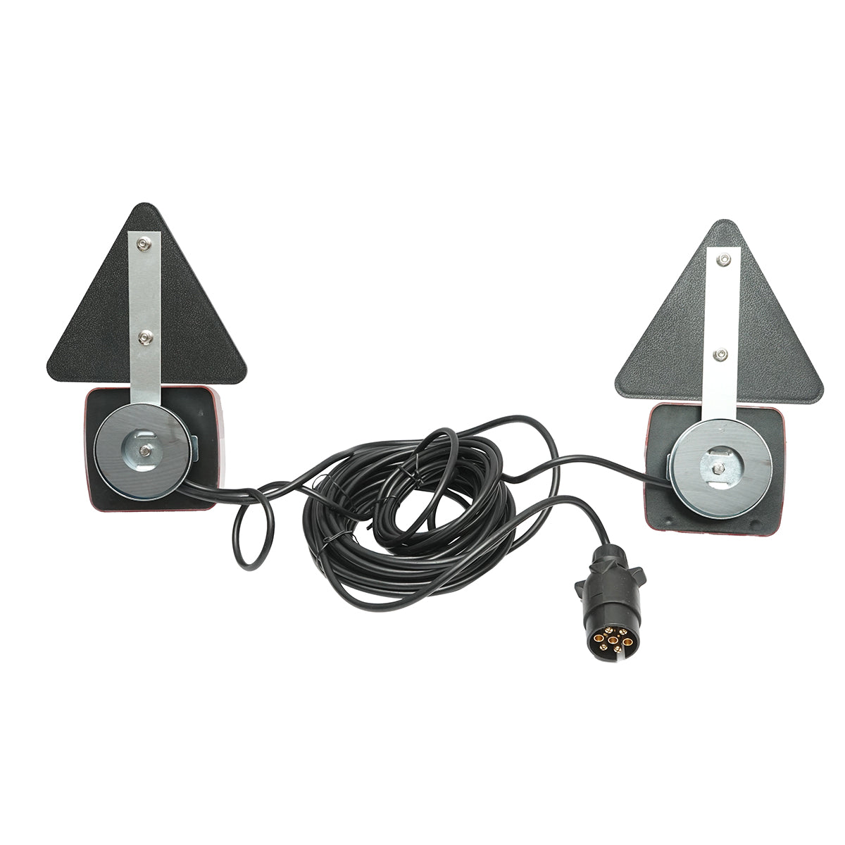Set di luci magnetiche a LED per rimorchi con triangoli riflettenti, spina a 7 pin, cavo da 2,5 m, cavo spina = 7,5 m - immagine 2