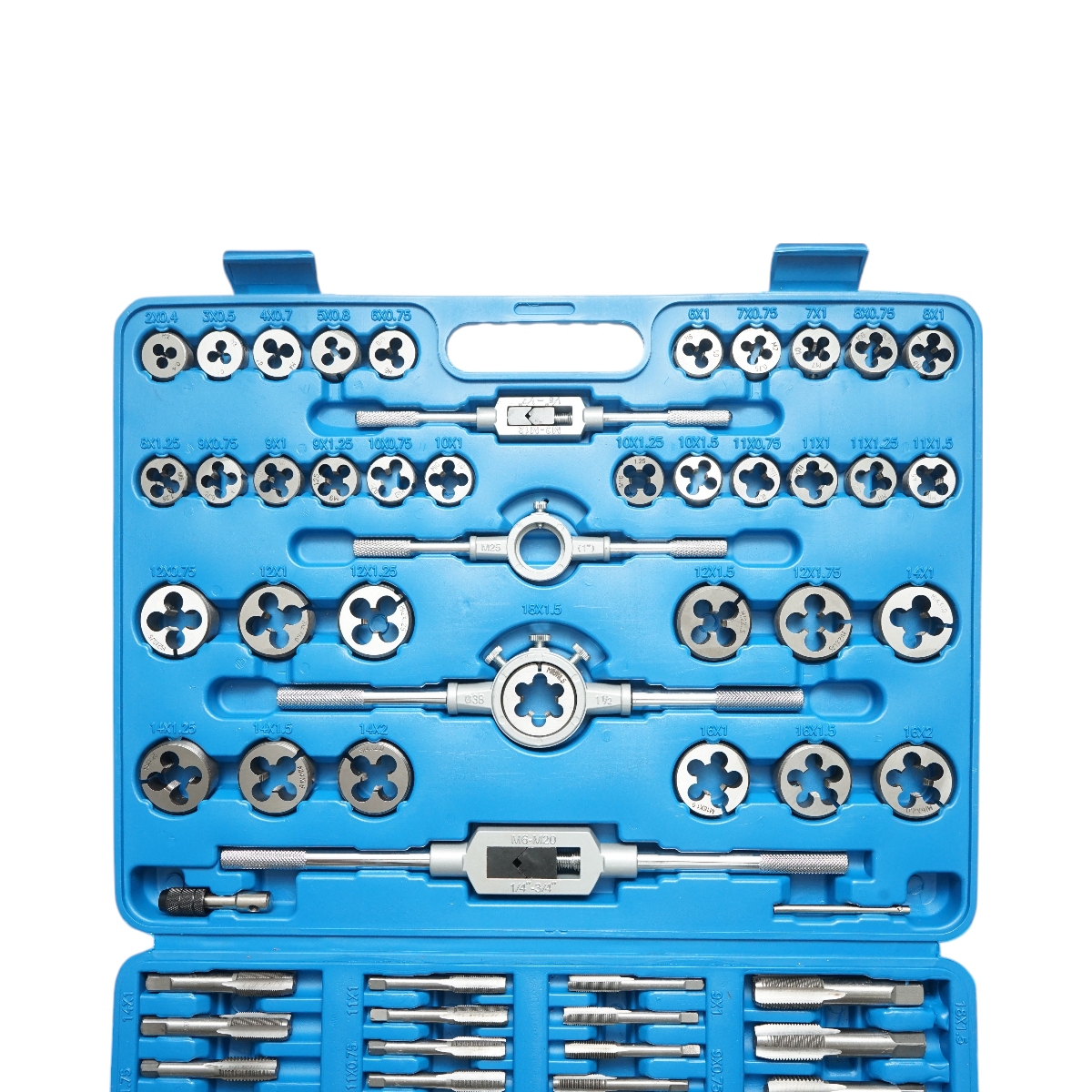 Set di maschi e filiere metrici M2-M18mm 110 pezzi Breckner Germany - immagine 6