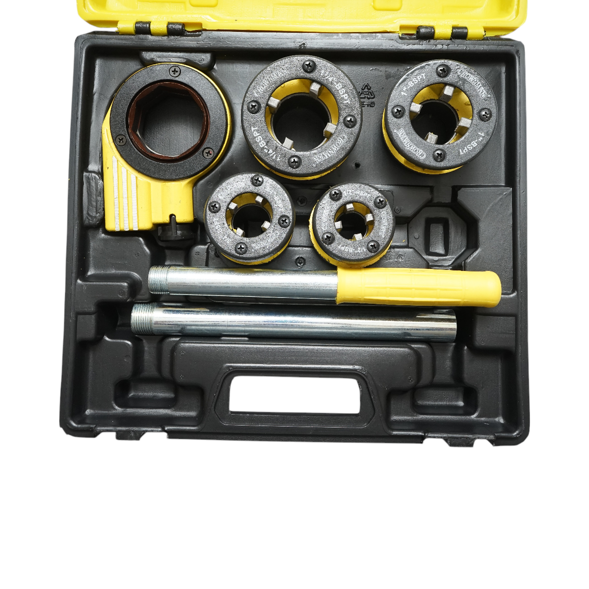 Set di matrici a cricchetto per tubi Crownman da 1/2, 3/4, 1 e 1-1/4 pollici BSPT - immagine 2
