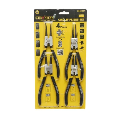Set di pinze di sicurezza, tronchesi, punta curva, per interni/esterni, punta dritta, per interni/esterni 180 mm Crownman - immagine 4