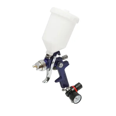 Set di pistola a spruzzo per verniciatura da 600 ml con regolatore di pressione dell'aria, ugello HVLP da 1,4/1,7 mm, pressione massima 3,1 bar.