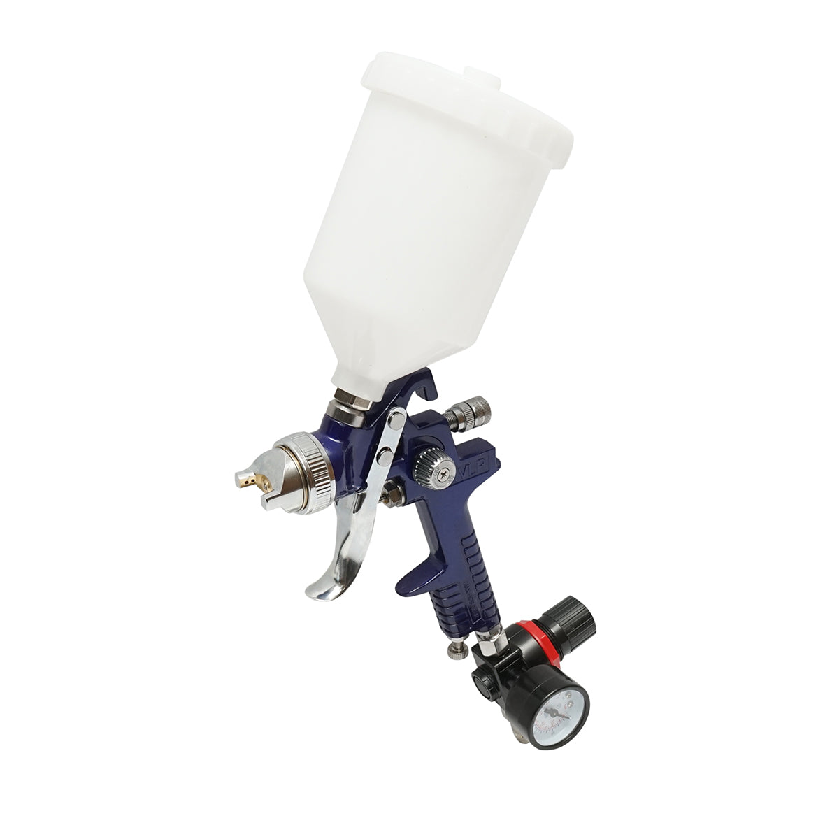 Set di pistola a spruzzo per verniciatura da 600 ml con regolatore di pressione dell'aria, ugello HVLP da 1,4/1,7 mm, pressione massima 3,1 bar.