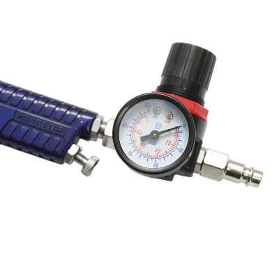 Set di pistola a spruzzo per verniciatura da 600 ml con regolatore di pressione dell'aria, ugello HVLP da 1,4/1,7 mm, pressione massima 3,1 bar. - immagine 5