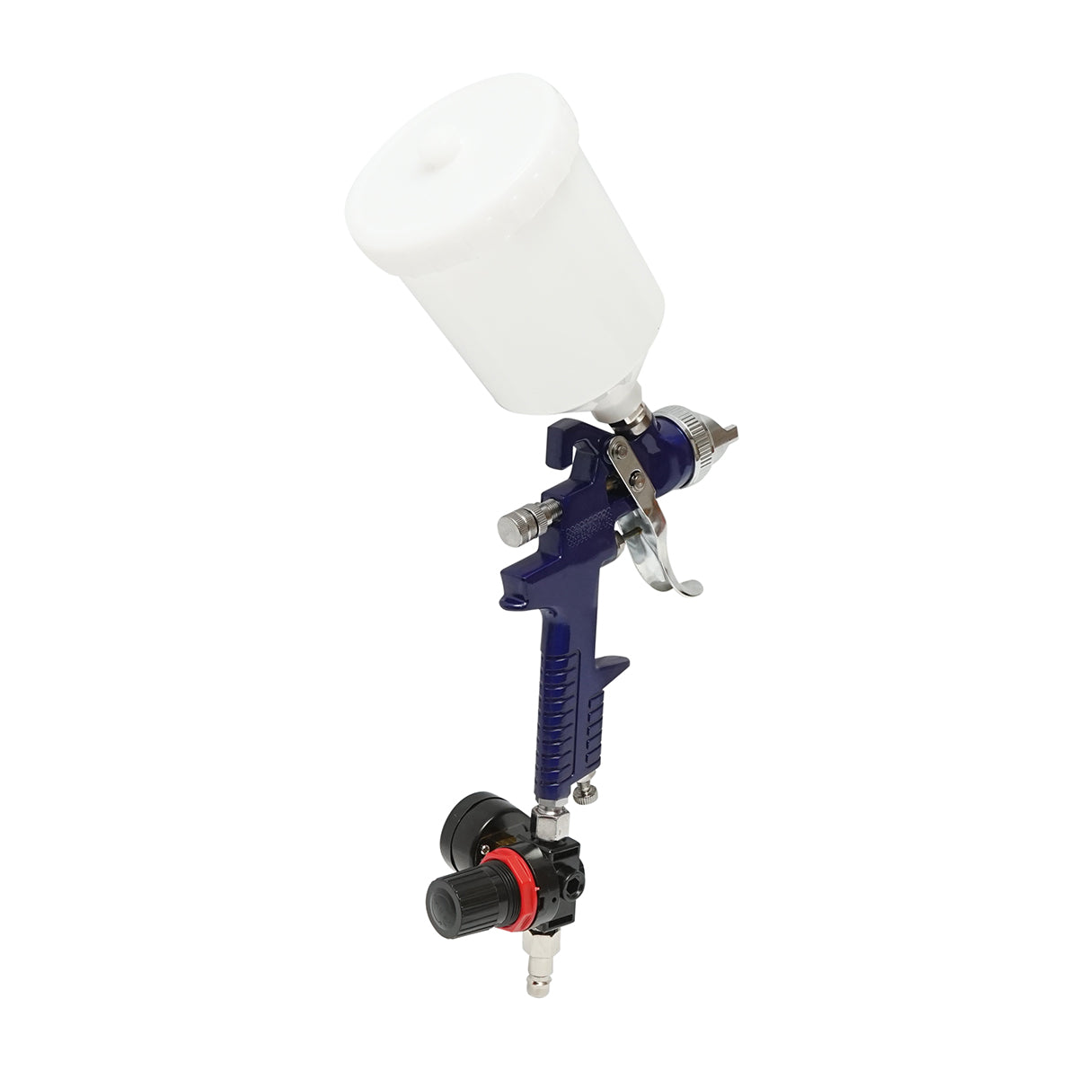 Set di pistola a spruzzo per verniciatura da 600 ml con regolatore di pressione dell'aria, ugello HVLP da 1,4/1,7 mm, pressione massima 3,1 bar. - immagine 3