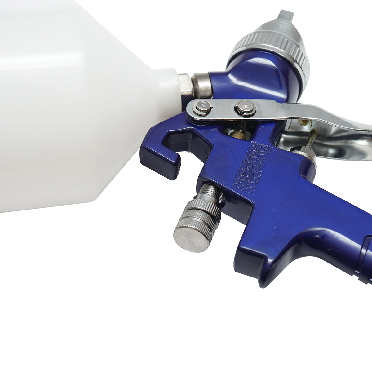 Set di pistola a spruzzo per verniciatura da 600 ml con regolatore di pressione dell'aria, ugello HVLP da 1,4/1,7 mm, pressione massima 3,1 bar. - immagine 6