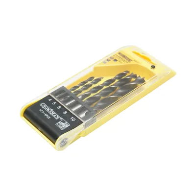 Set di punte elicoidali HCS Crownman da 5 pezzi da 4-10 mm con gambo cilindrico per legno - immagine 2