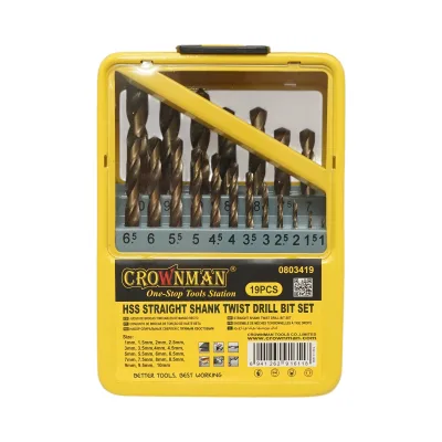 Set di punte elicoidali HSS Crownman da 25 pezzi da 1-10 mm con gambo cilindrico per metallo - immagine 2