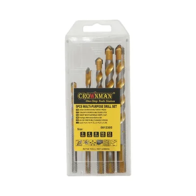 Set di punte multifunzione Crownman da 5 pezzi da 5-12 mm per metallo, alluminio, legno, PVC, piastrelle