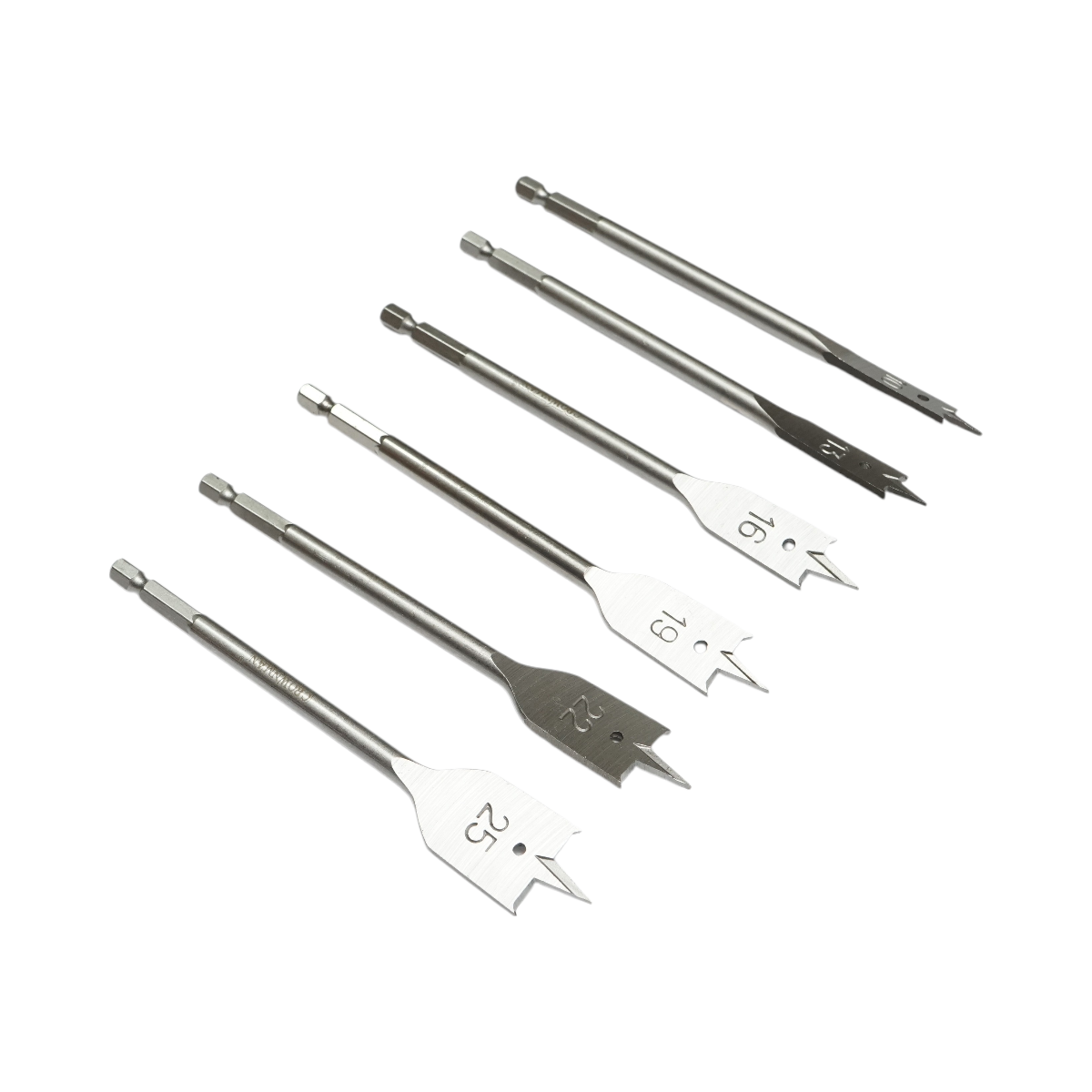 Set di punte piatte Crownman da 6 pezzi da 10-25 mm per legno - immagine 3