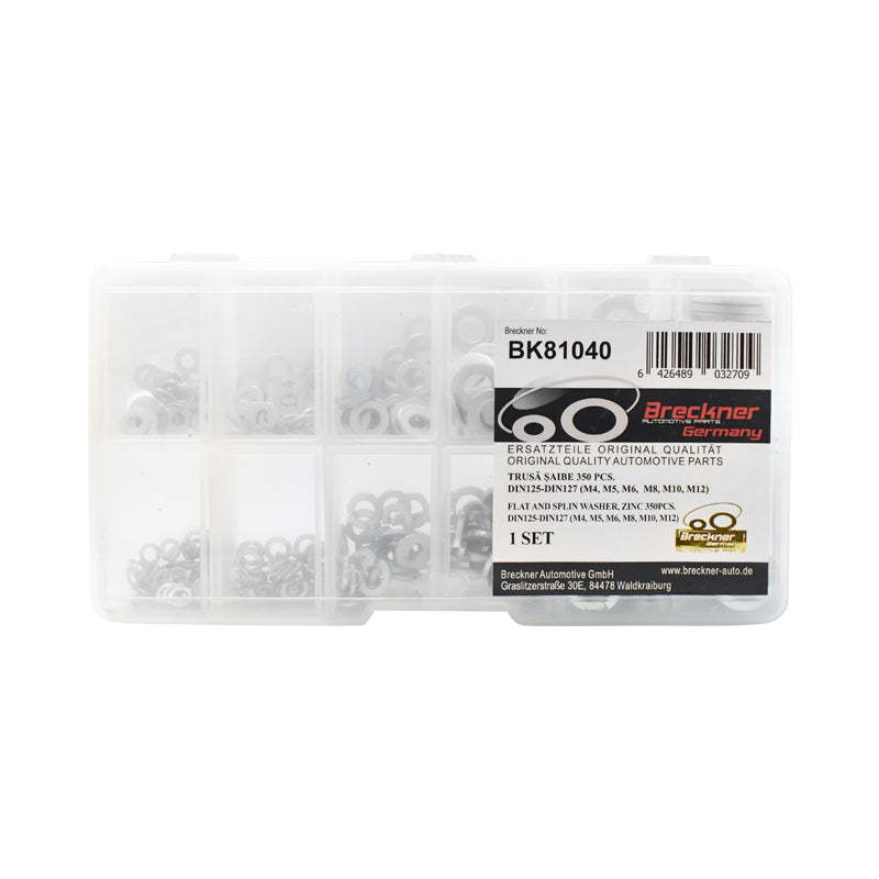 Set di rondelle 350 pezzi DIN125/DIN127 Breckner Germany M4, M5, M6, M8, M10, M12 - immagine 3