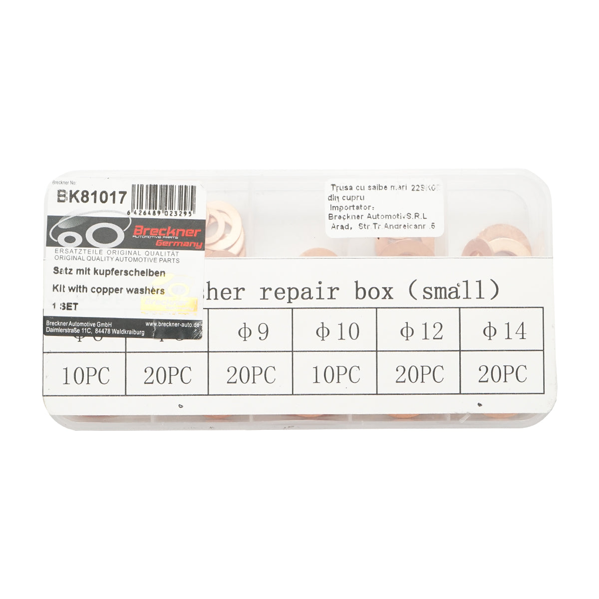 Set di rondelle di rame fi6 - fi14 100 pezzi - immagine 4