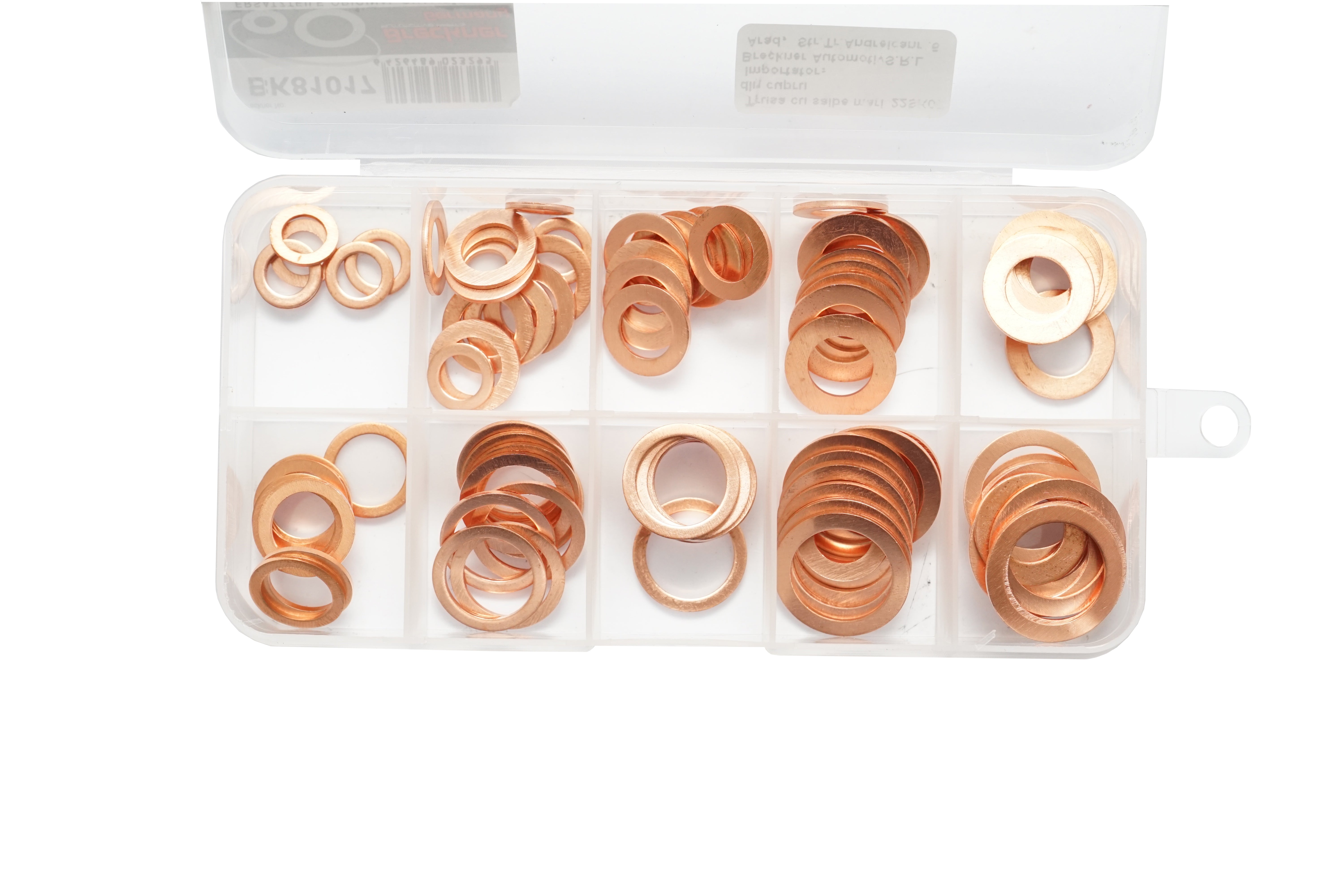 Set di rondelle di rame fi6 - fi14 100 pezzi - immagine 2