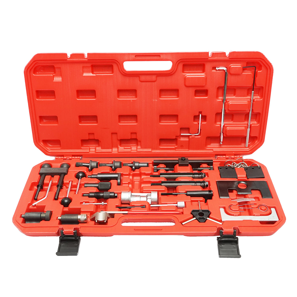 Set di strumenti per bloccare e fissare la distribuzione VW, Audi, Seat, Skoda per motori benzina e diesel, 34 pezzi Breckner Germany