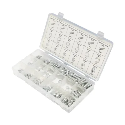 Set di viti metriche a croce, dadi e rondelle piatte, 420 pezzi.