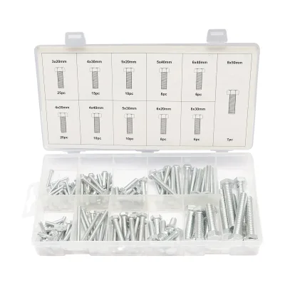 Set di viti metriche con testa esagonale, 125 pezzi. - immagine 2