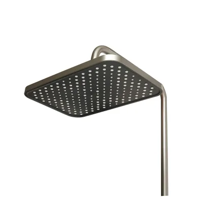 Set doccia multifunzionale con termostato, display digitale della temperatura dell’acqua, 4 funzioni di erogazione dell’acqua, bocca per vasca, soffione rettangolare, doccetta a mano, doccia bidet, colore grigio - immagine 6