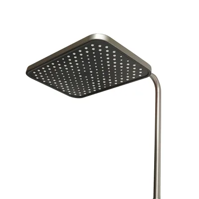 Set doccia multifunzionale con termostato, display digitale della temperatura dell’acqua, 4 funzioni di erogazione dell’acqua, bocca per vasca, soffione rettangolare, doccetta a mano, doccia bidet, colore grigio. - immagine 6